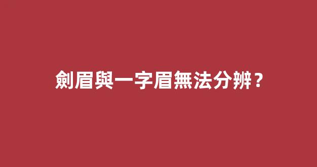 劍眉與一字眉無法分辨？