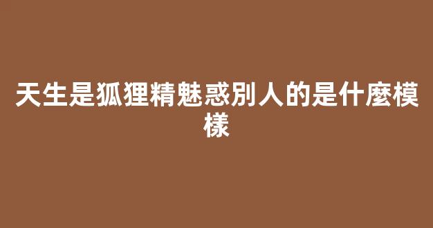 天生是狐狸精魅惑別人的是什麼模樣