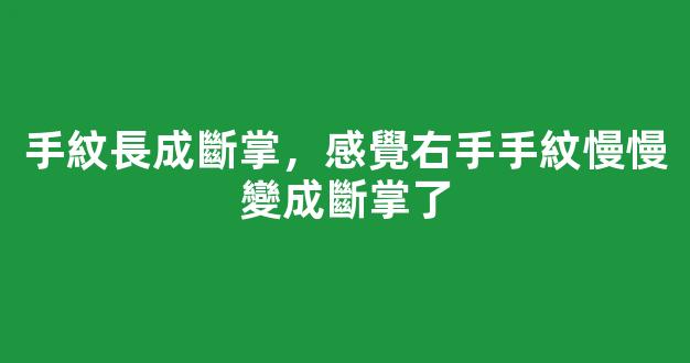 手紋長成斷掌，感覺右手手紋慢慢變成斷掌了