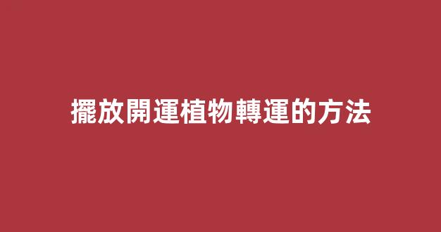 擺放開運植物轉運的方法