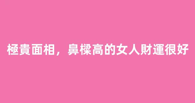 極貴面相，鼻樑高的女人財運很好