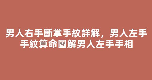 男人右手斷掌手紋詳解，男人左手手紋算命圖解男人左手手相