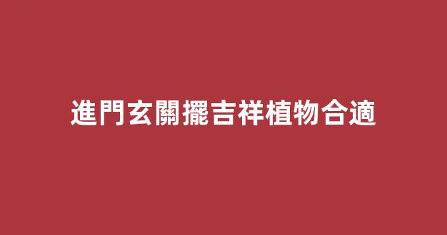 進門玄關擺吉祥植物合適