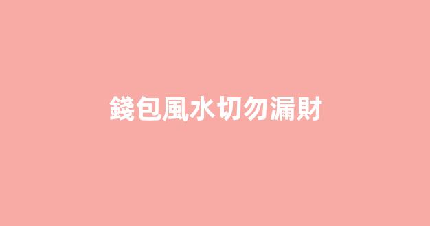 錢包風水切勿漏財
