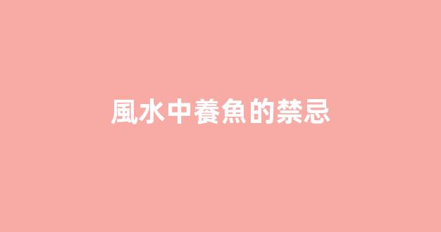 風水中養魚的禁忌